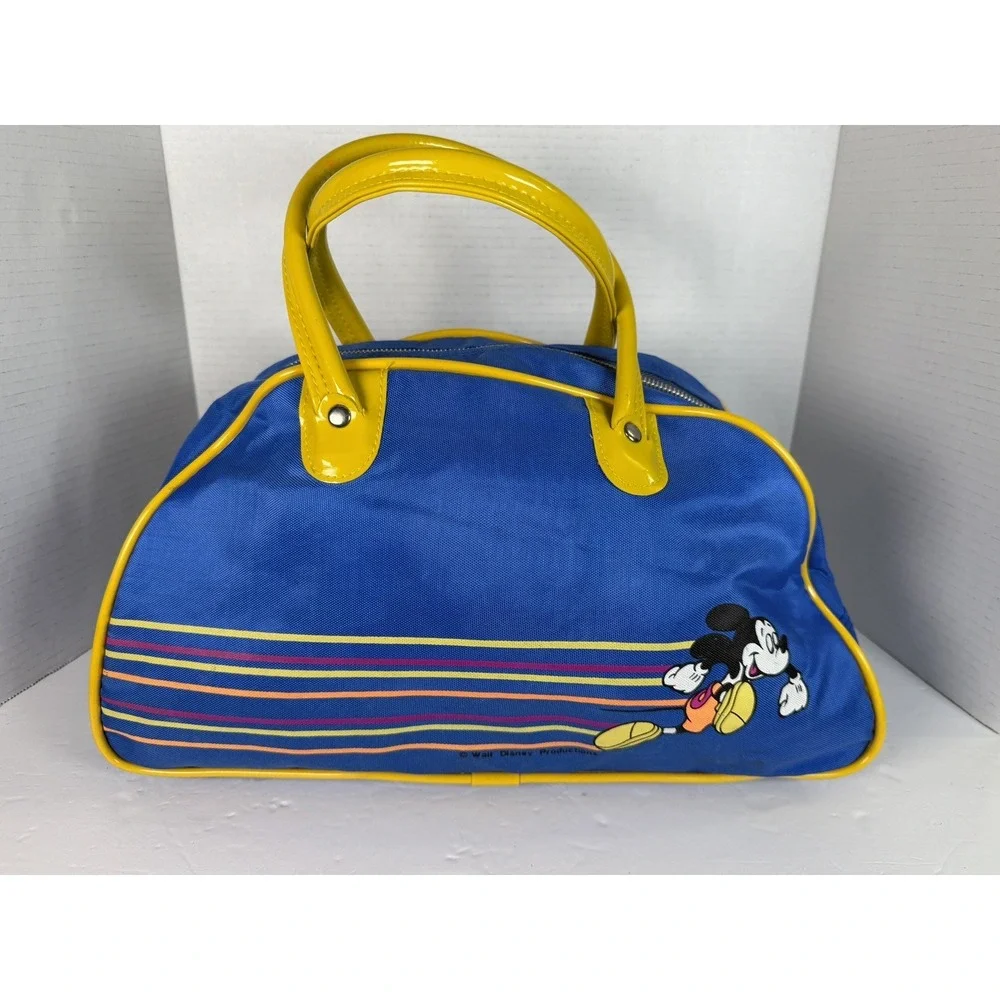Vintage 70s Walt Disney Productions Running Mickey Mouse Gym Bag duffel Tote